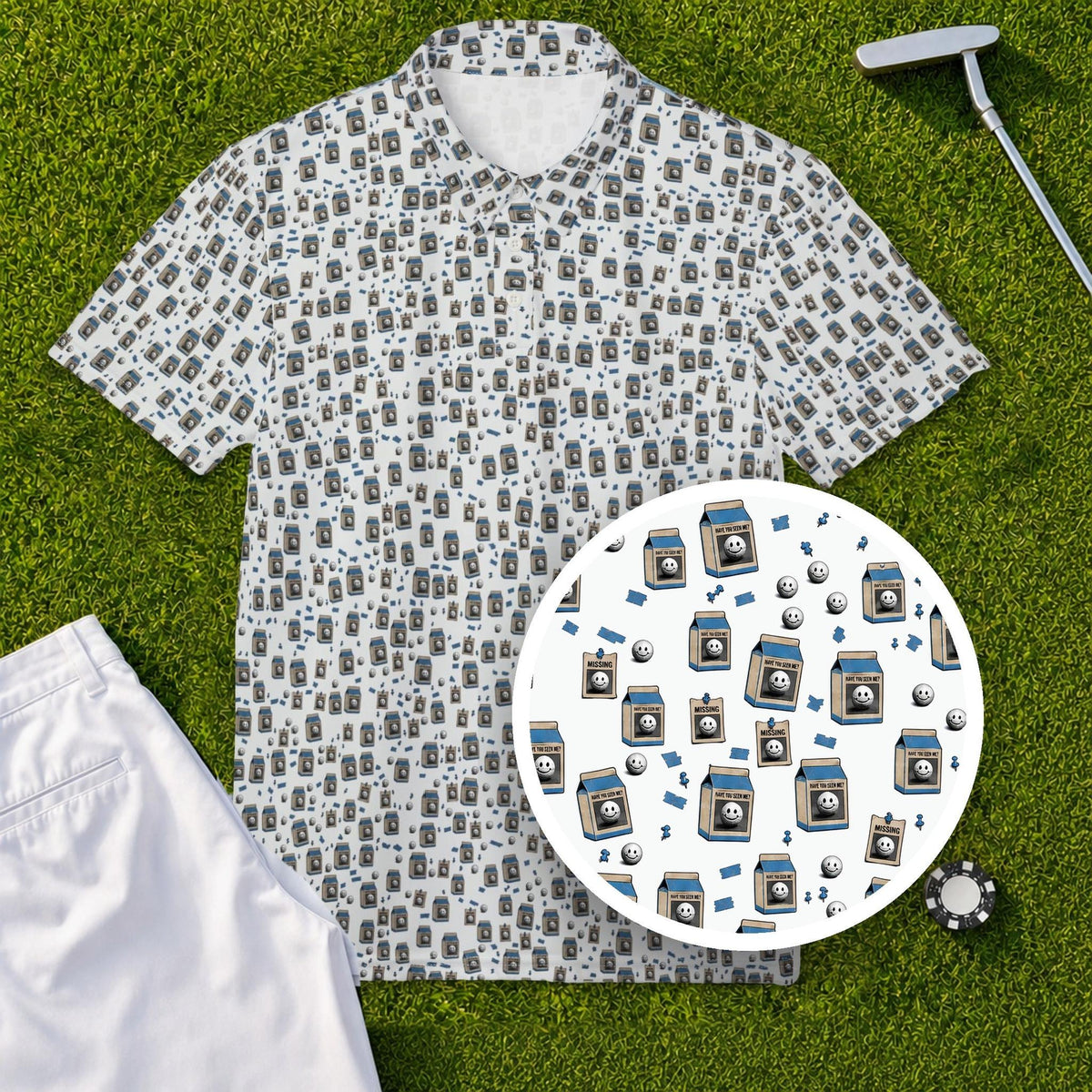Lost Ball Posters Performance Print Polo