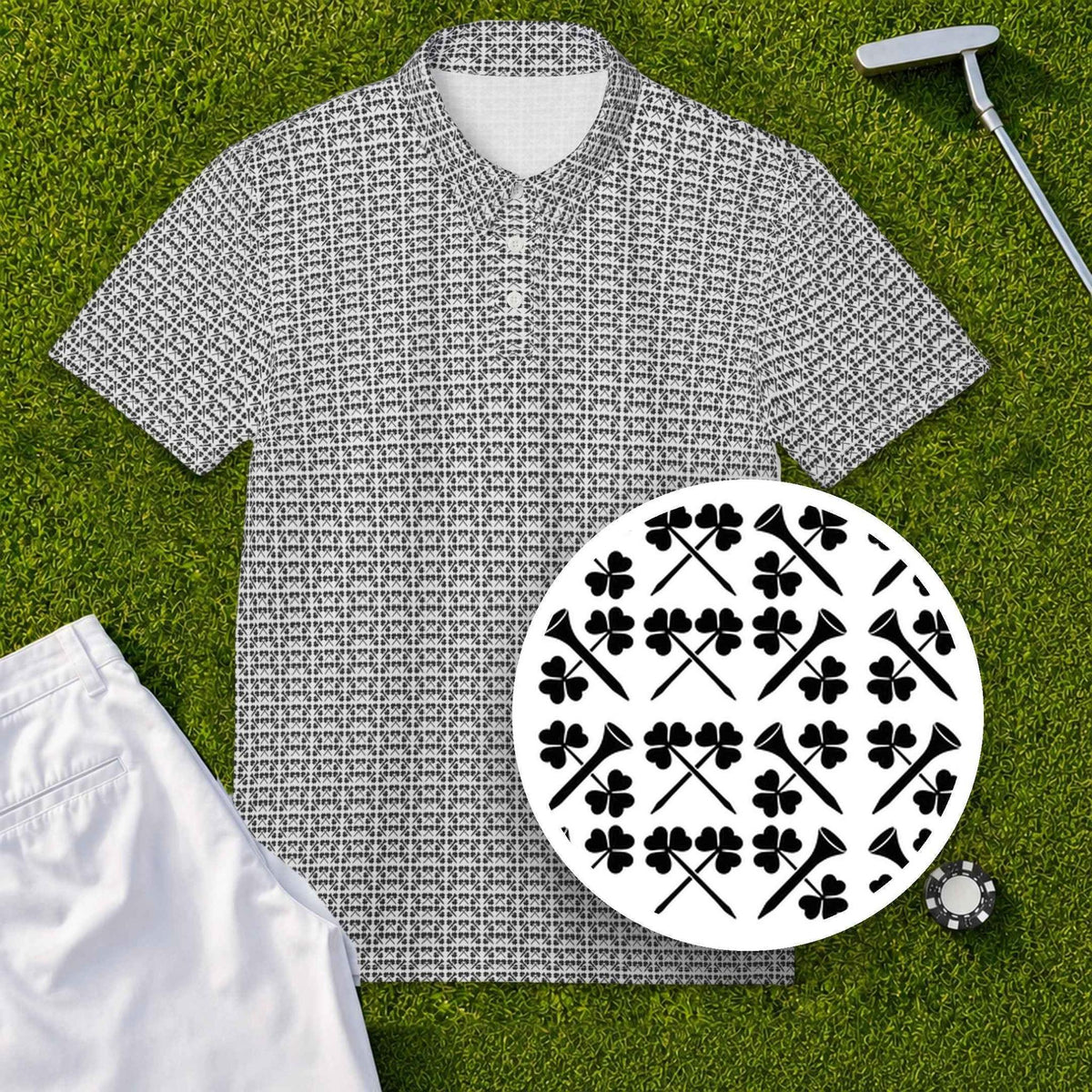 Lucky Clubs Performance Print Polo