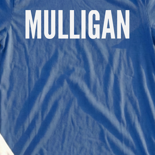 MULLIGAN Dimples Tee, print close-up on Royal
