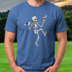 Martini Skeleton Strut Tee worn on the golf course, Royal