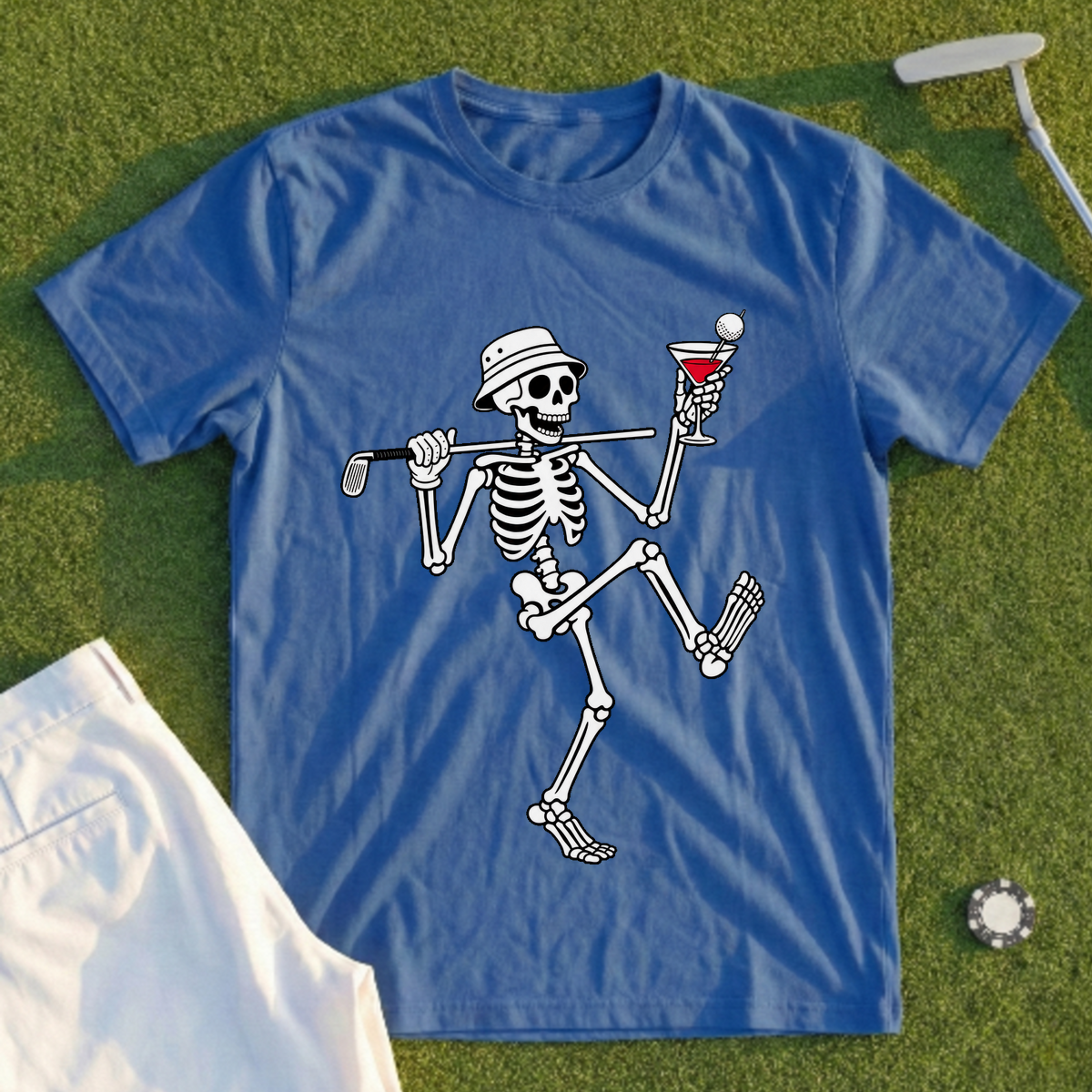 Martini Skeleton Strut Tee