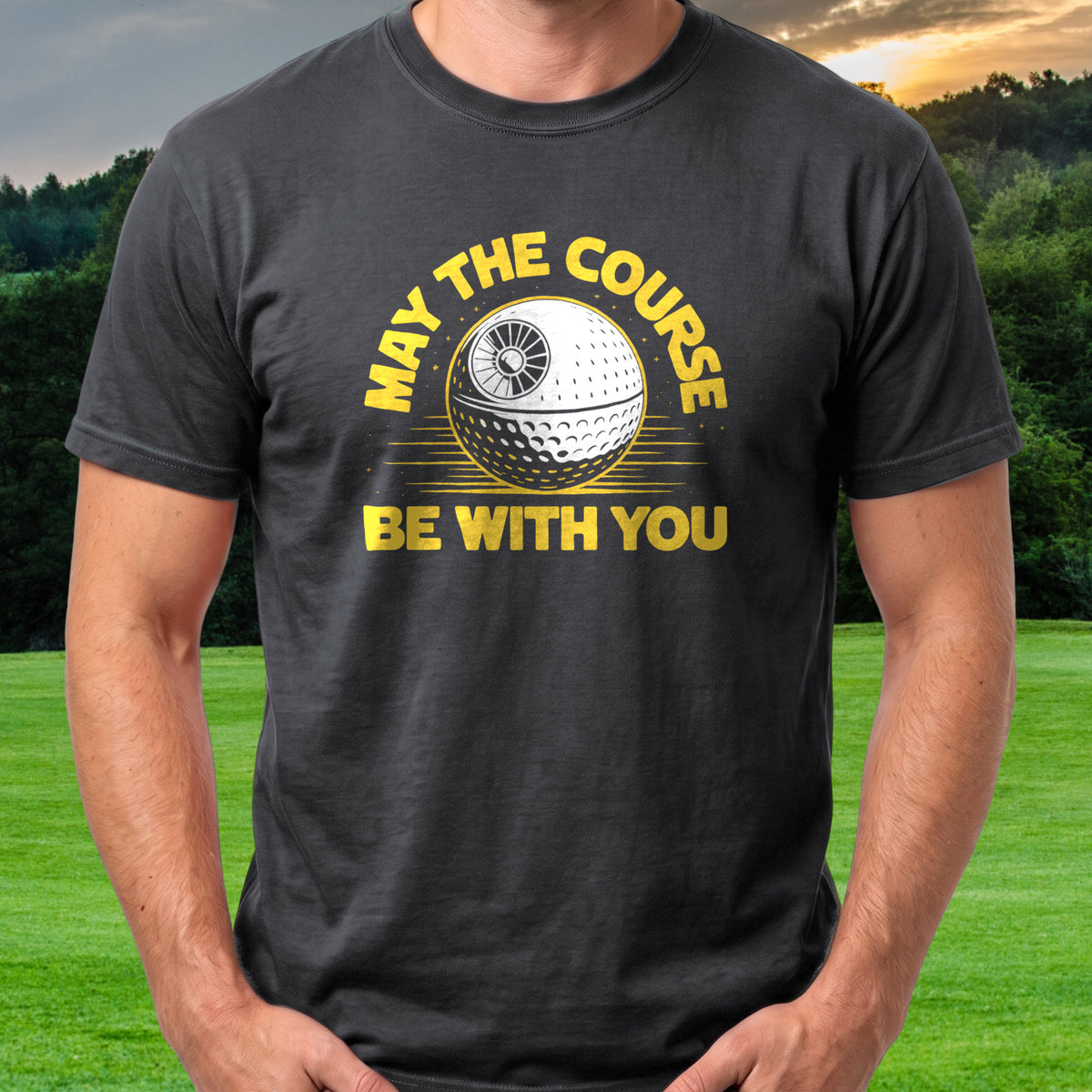 May The Course Be With You worn on the golf course, Black