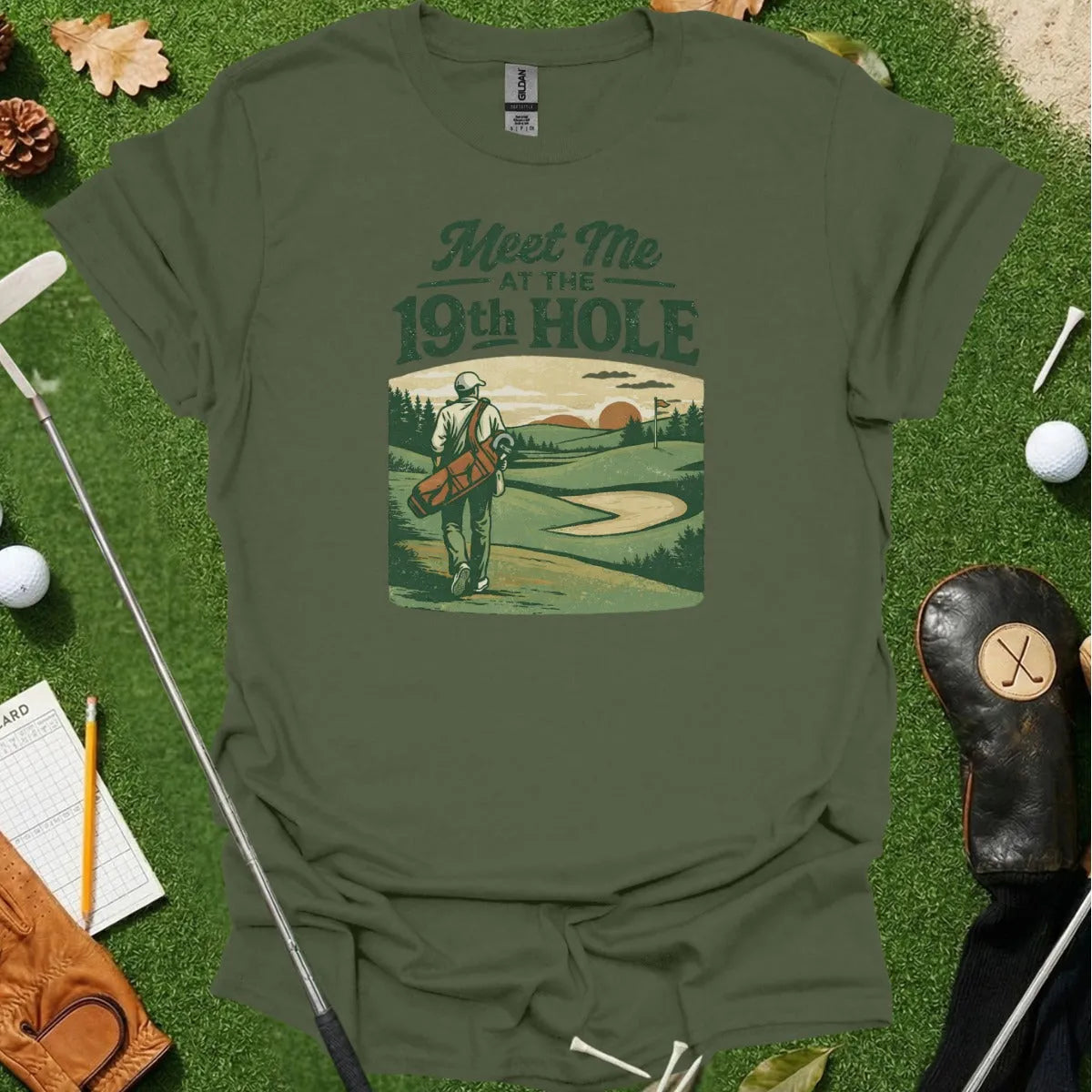 Meet Me At 19th Hole Retro Landscape Tee