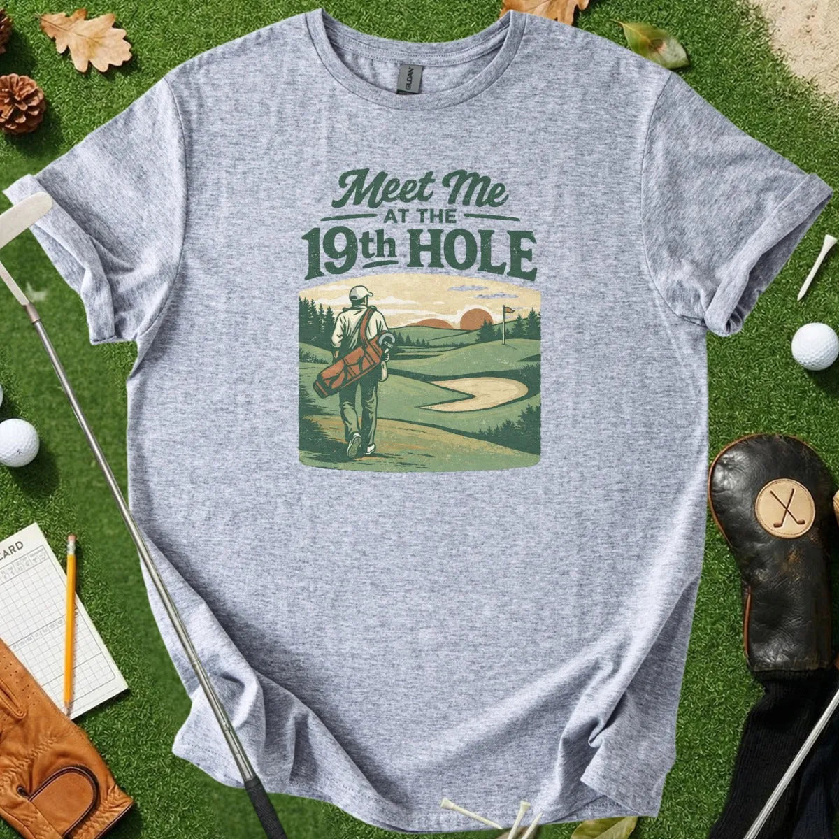Meet Me At 19th Hole Retro Landscape Tee