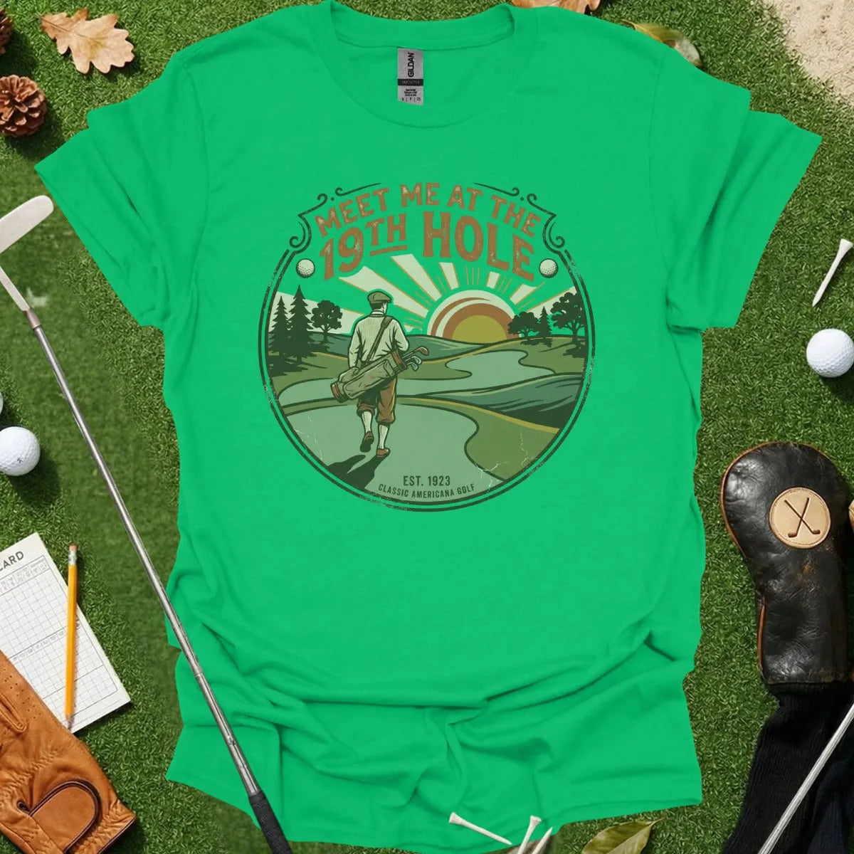 Meet Me At 19th Hole Vintage Badge Tee