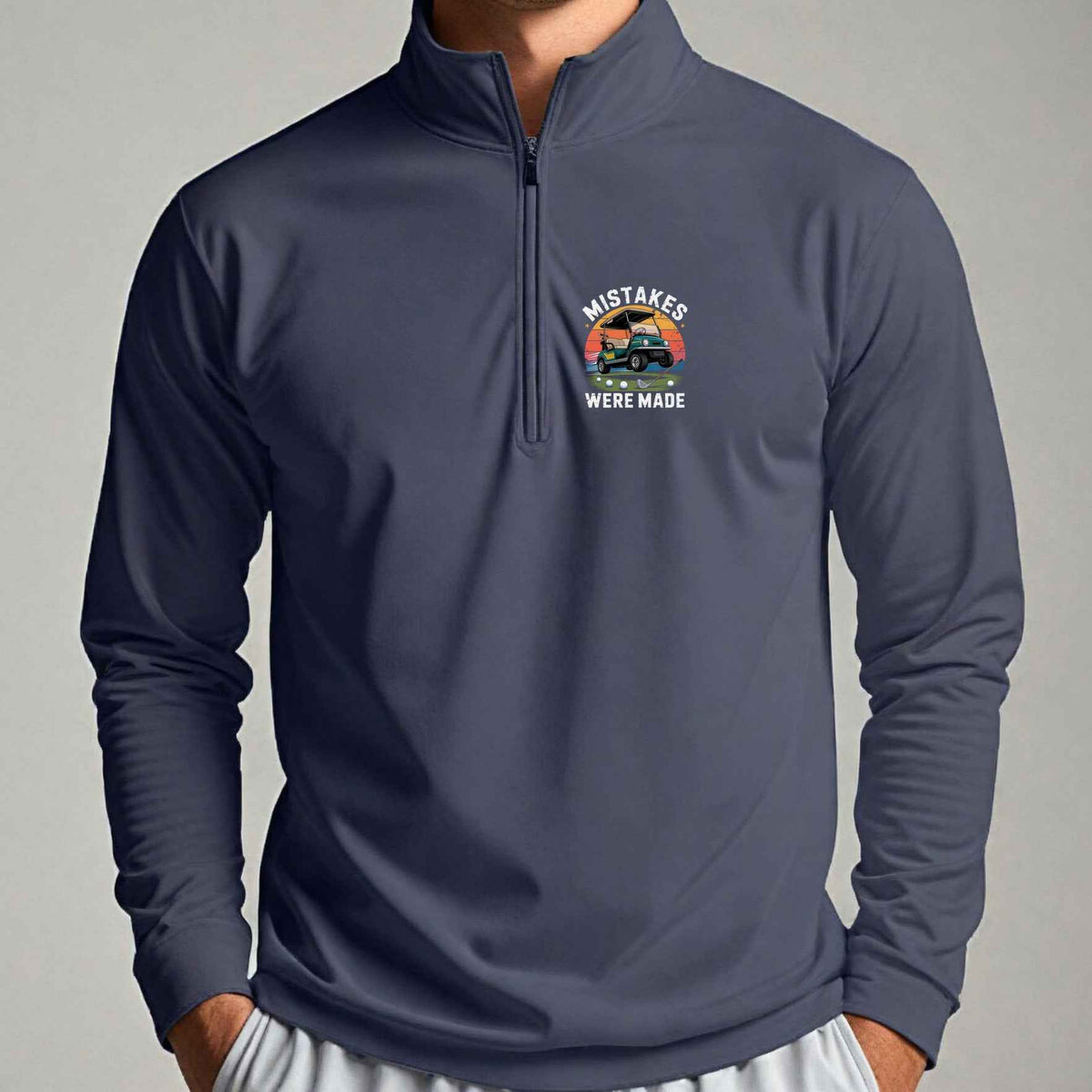 Mistakes Were Made Quarter Zip worn