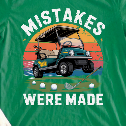 Mistakes Were Made Tee, print close-up on Irish Green