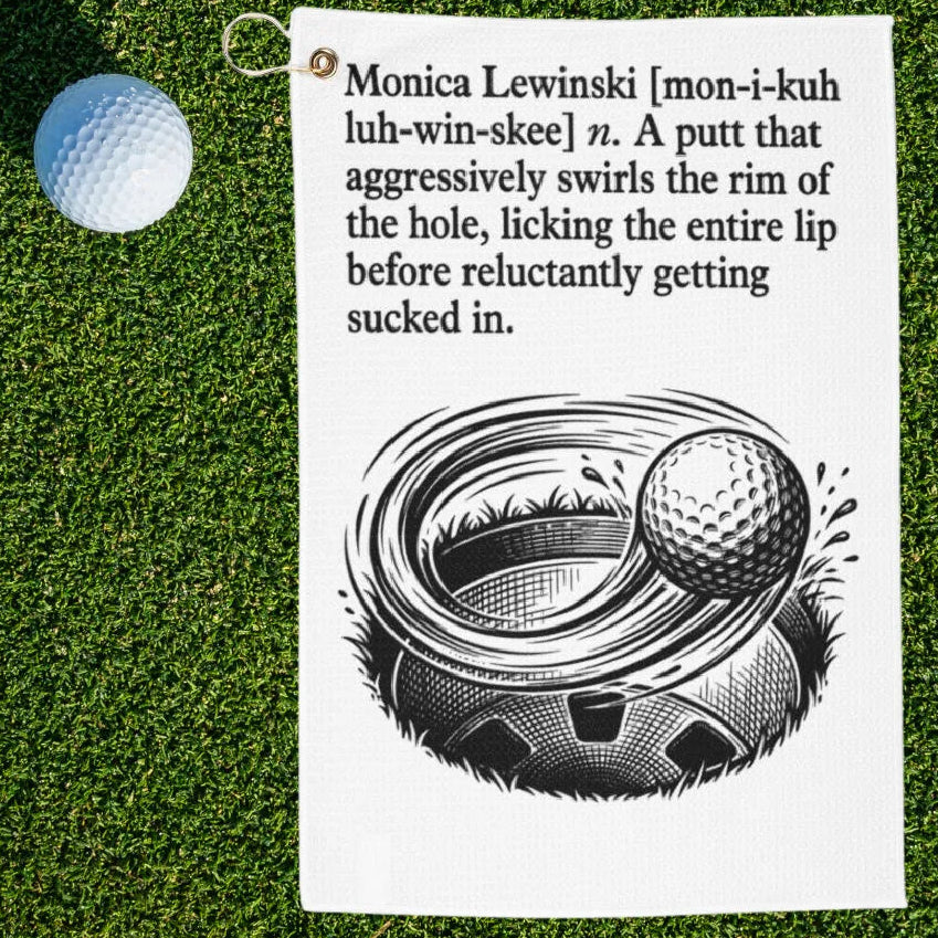 Monica Lewinski Dictionary Definition Golf Towel