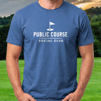 Muni Social Club Tee worn on the golf course, Royal