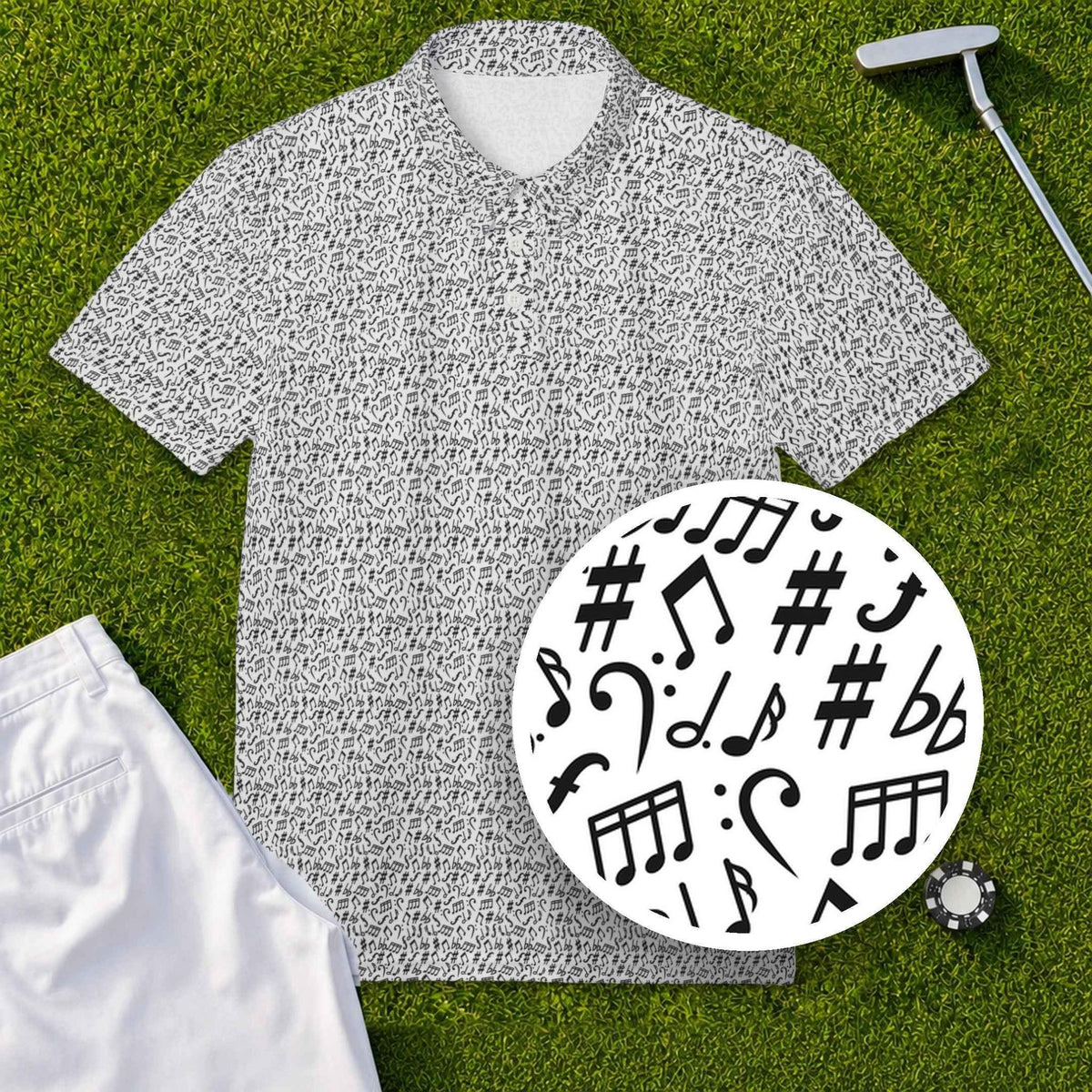Music Notes Performance Print Polo