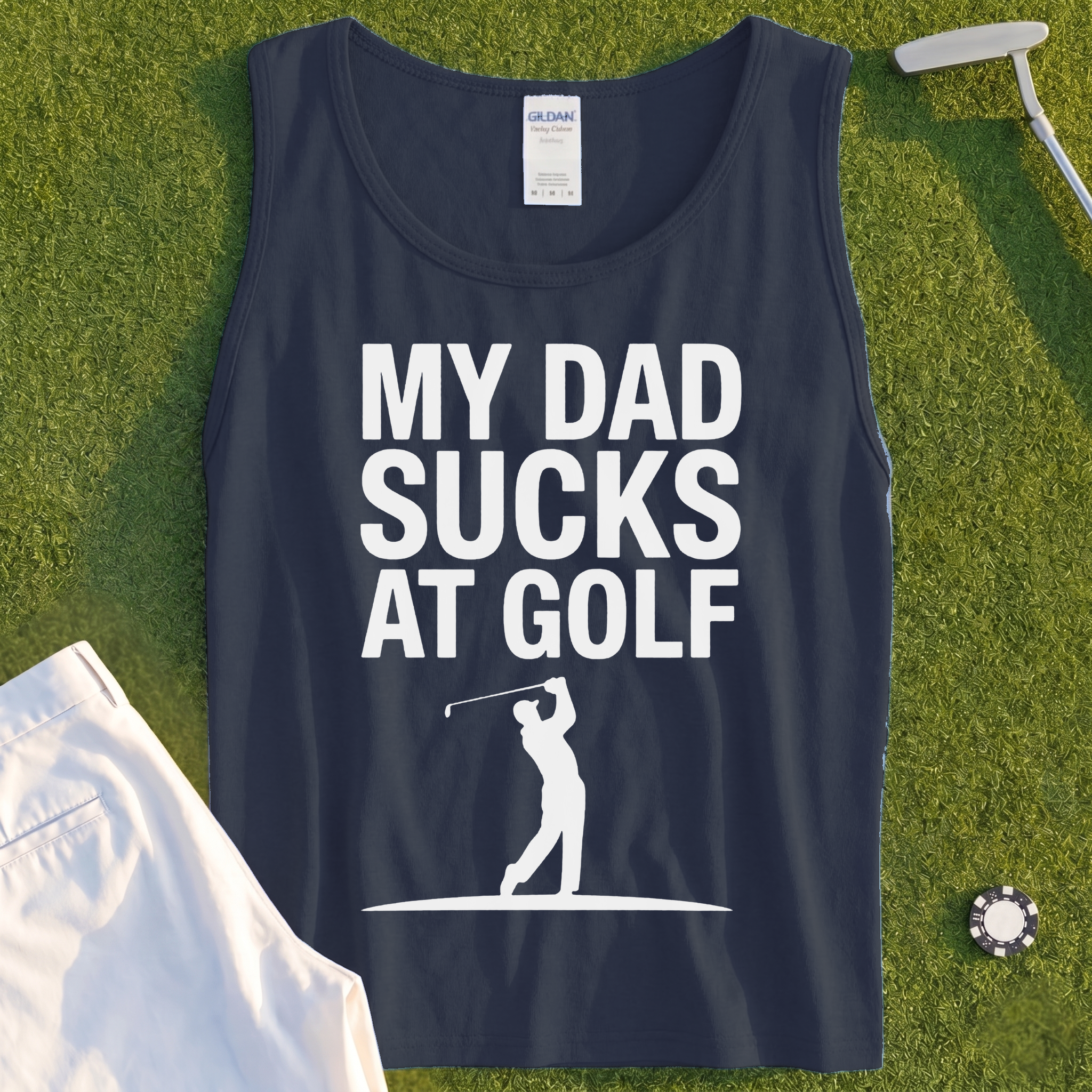 My Dad Sucks At Golf Tank - Navy