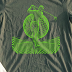 Neon Contour Swing, Giant Ball Tee, print close-up on Military Green