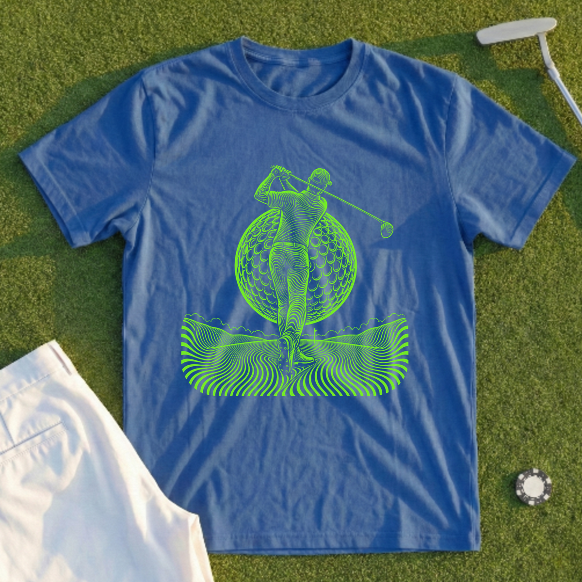 Neon Contour Swing, Giant Ball Tee