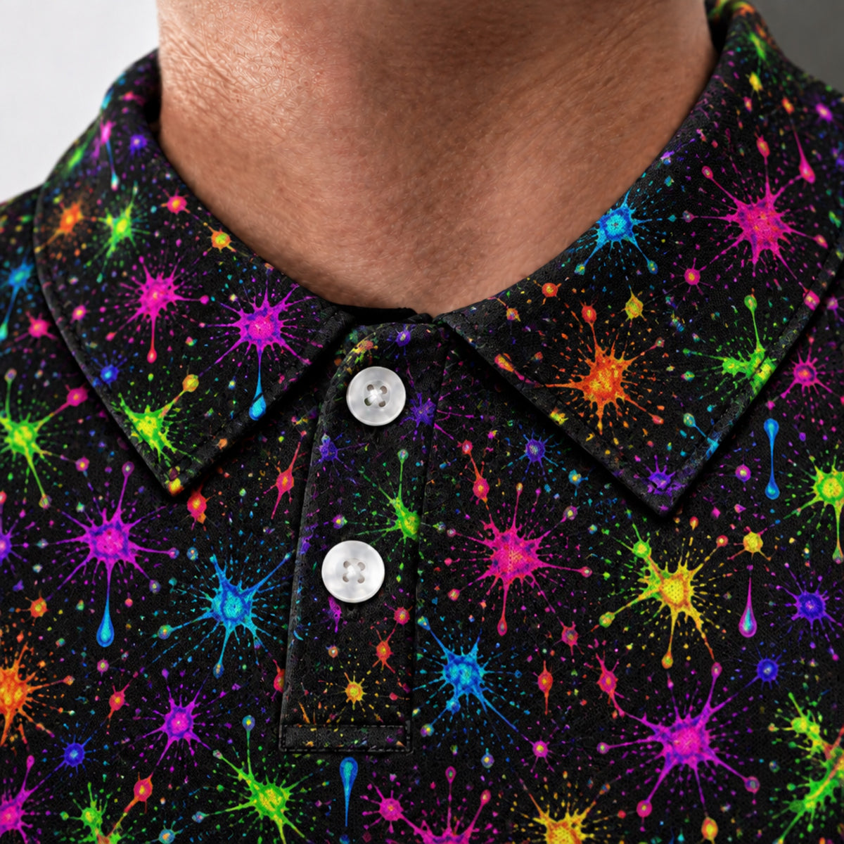 Neon Splatter Performance Print Polo