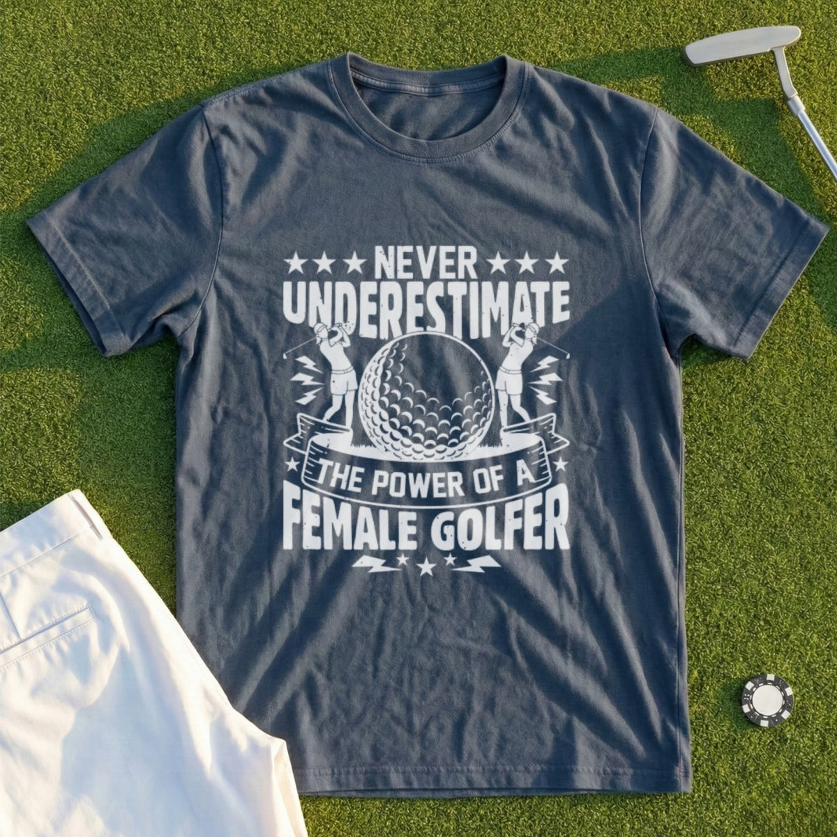 Never Underestimate A Female Golfer Tee
