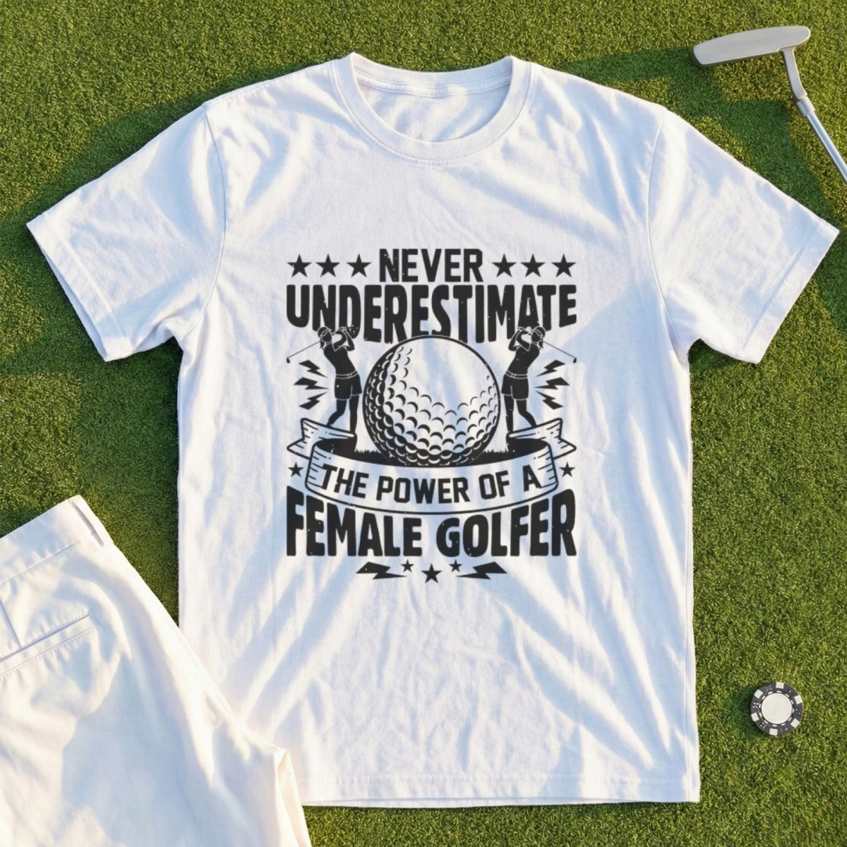 Never Underestimate A Female Golfer Tee