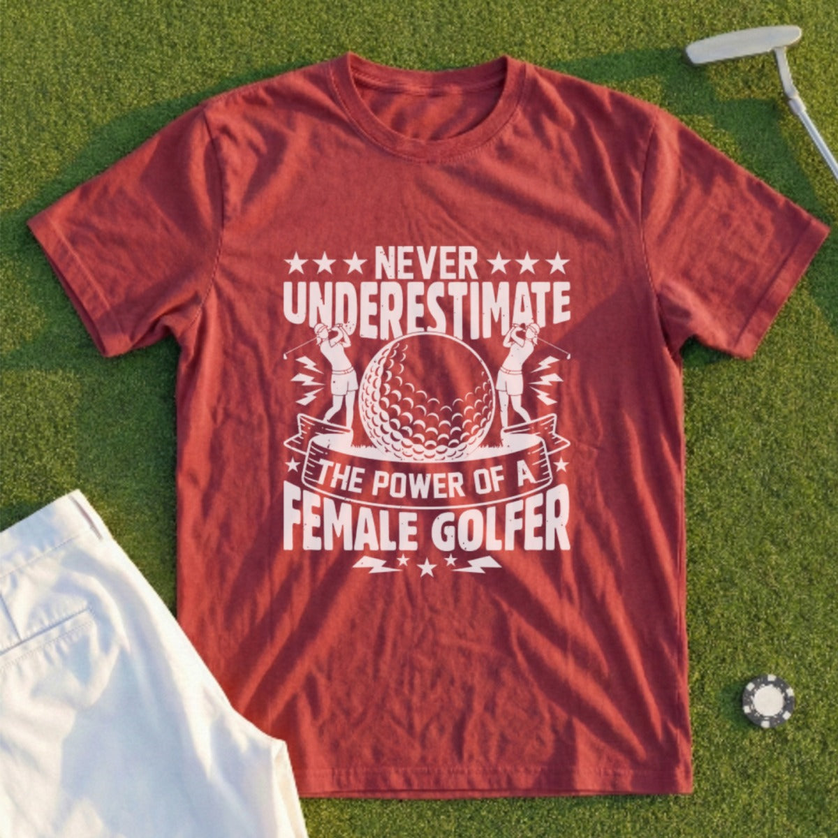 Never Underestimate A Female Golfer Tee