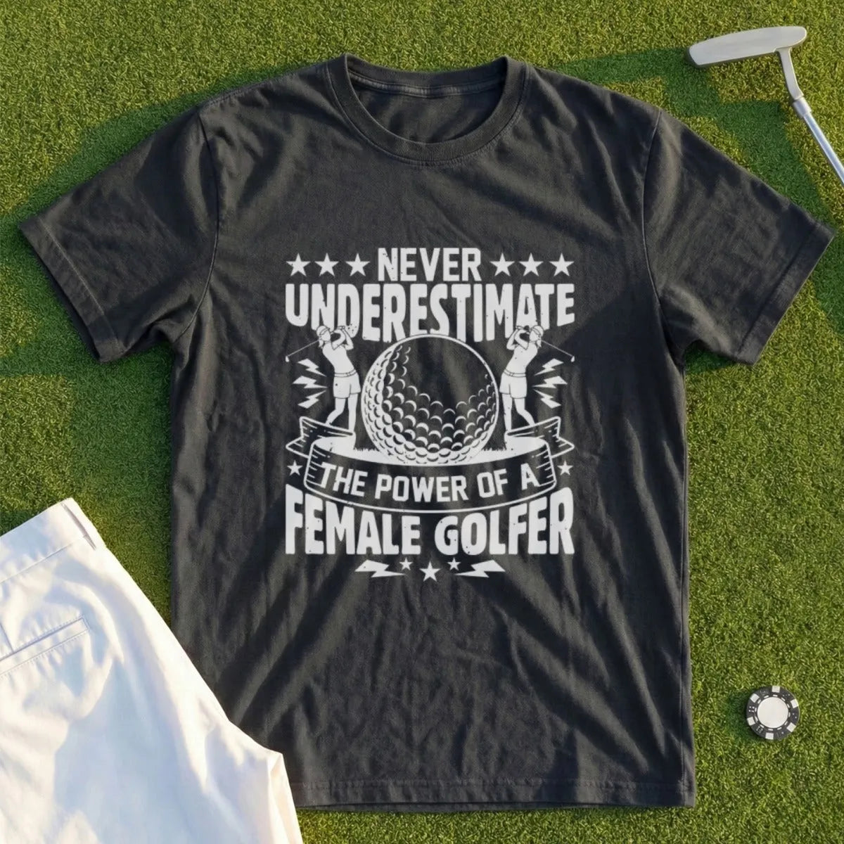 Never Underestimate A Female Golfer Tee