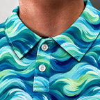 Ocean Swirl Performance Print Polo
