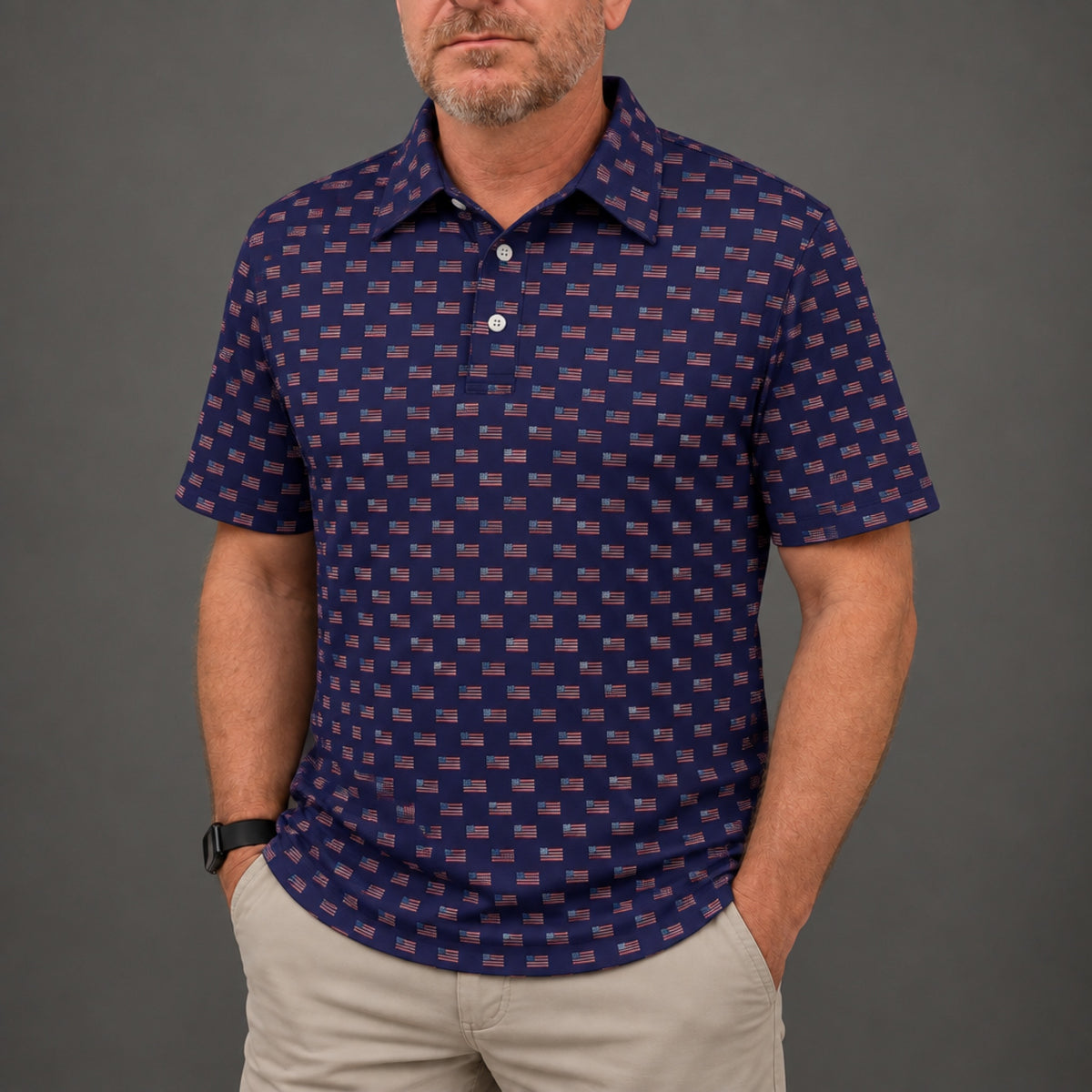 Old Glory Performance Print Polo
