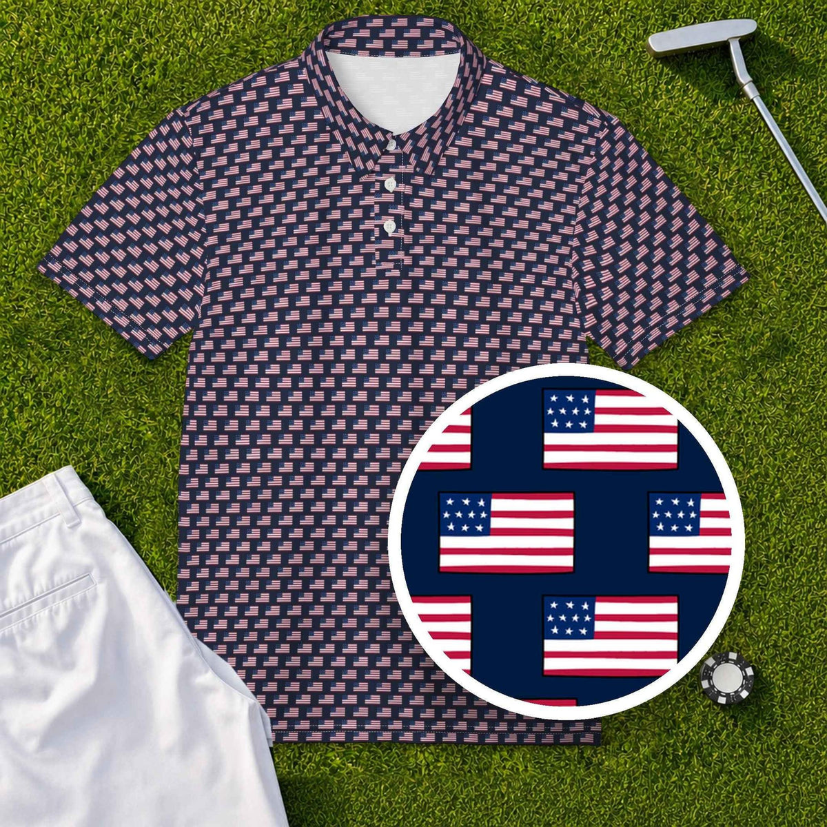 Old Glory Performance Print Polo