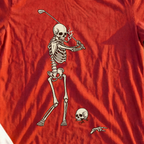 One Last Round Tee, print close-up on Red
