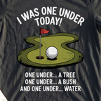 One Under Tee, print close-up on Black