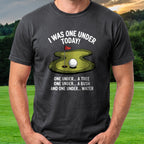 One Under Tee worn on the golf course, Black