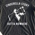 Outta Nowhere Tee, print close-up on Black