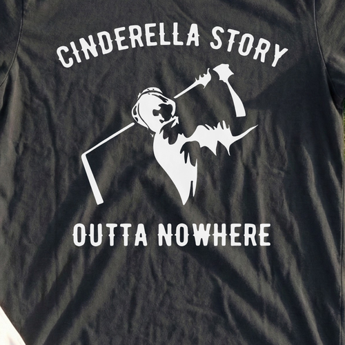 Outta Nowhere Tee, print close-up on Black