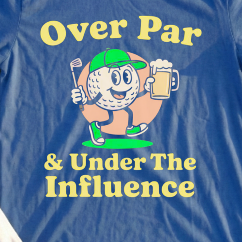 Over And Under It Tee, print close-up on Royal