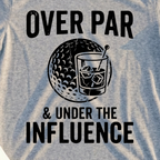 Over Par And Under Tee, print close-up on Sport Grey