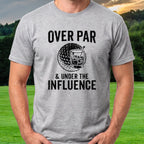 Over Par And Under Tee worn on the golf course, Sport Grey