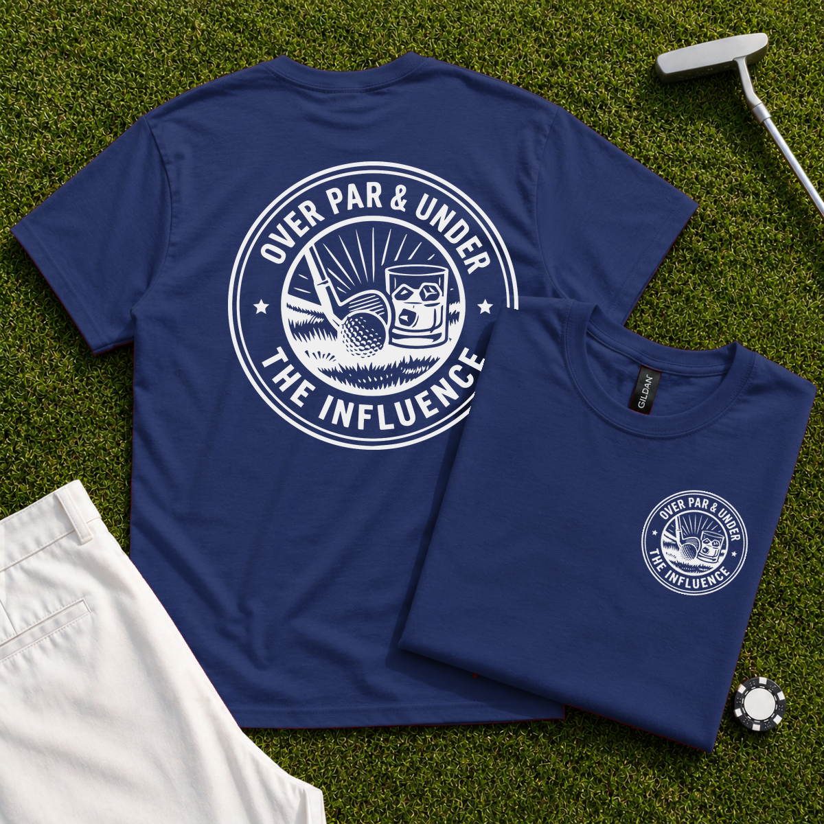 Over Par & Under The Influence Back Print Tee