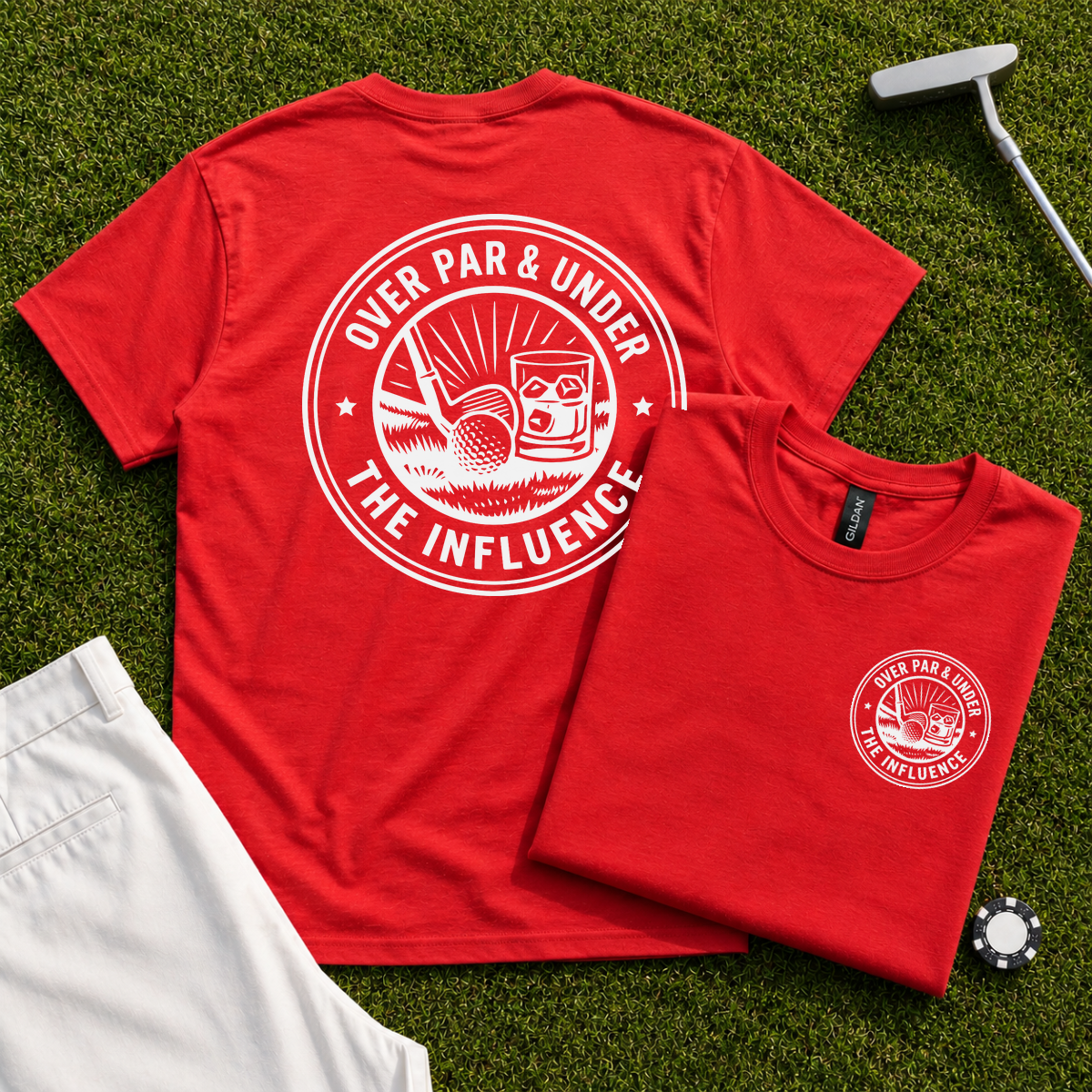 Over Par & Under The Influence Back Print Tee