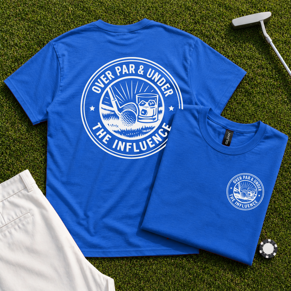 Over Par & Under The Influence Back Print Tee
