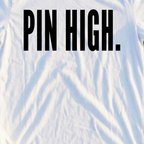 PIN HIGH Tee, print close-up on White