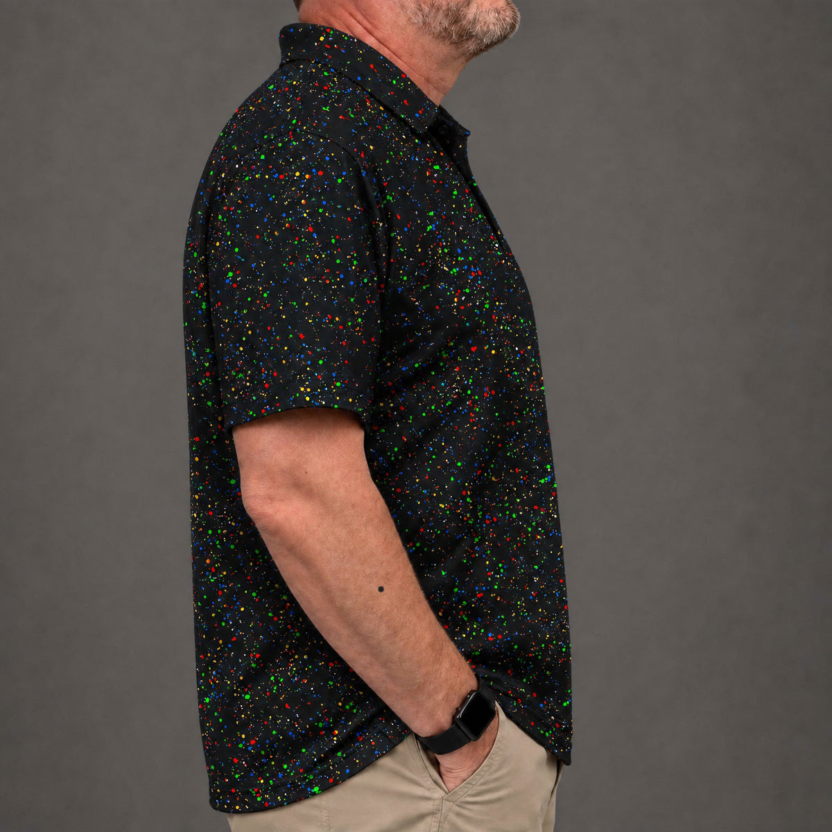 Paint Drops Performance Print Polo