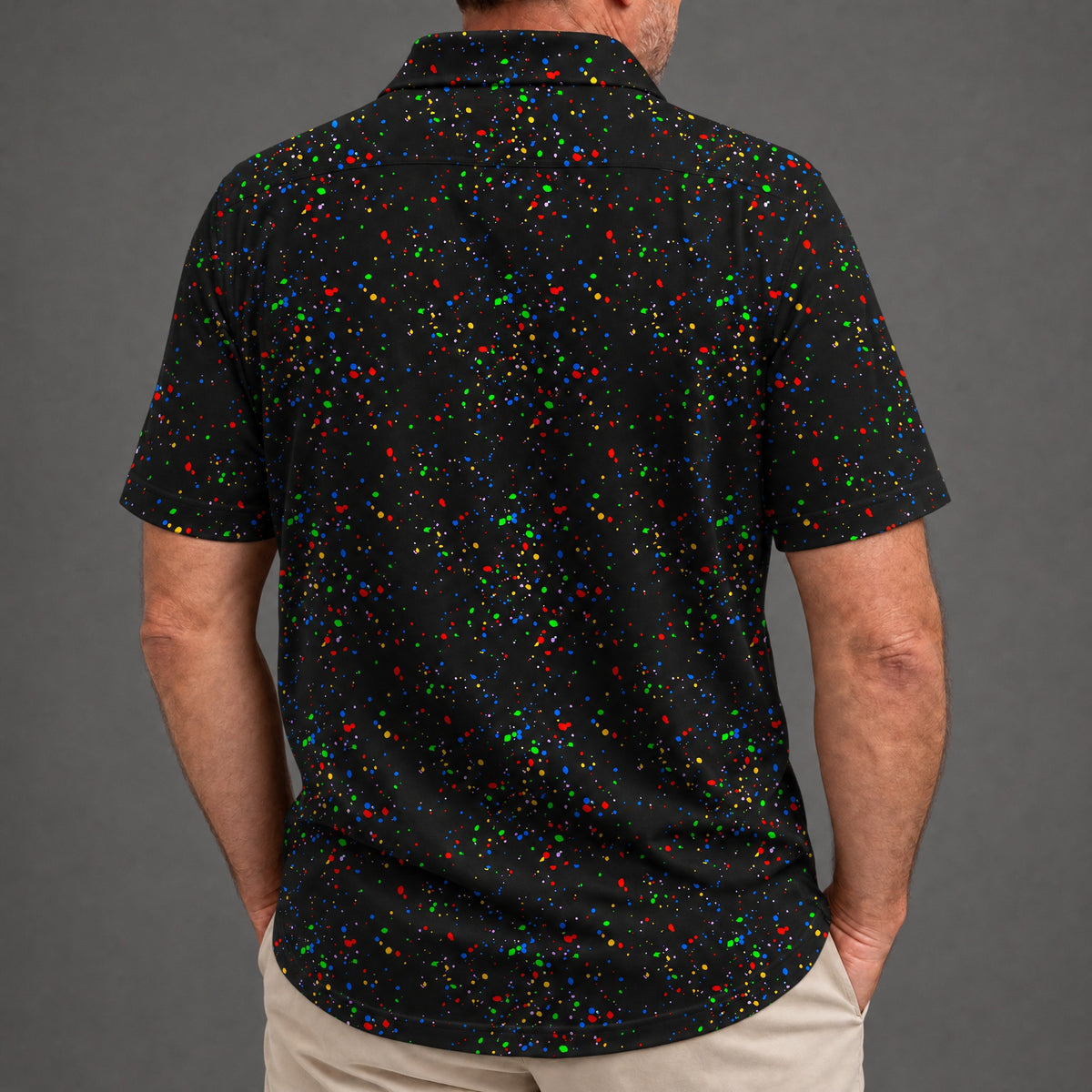 Paint Drops Performance Print Polo