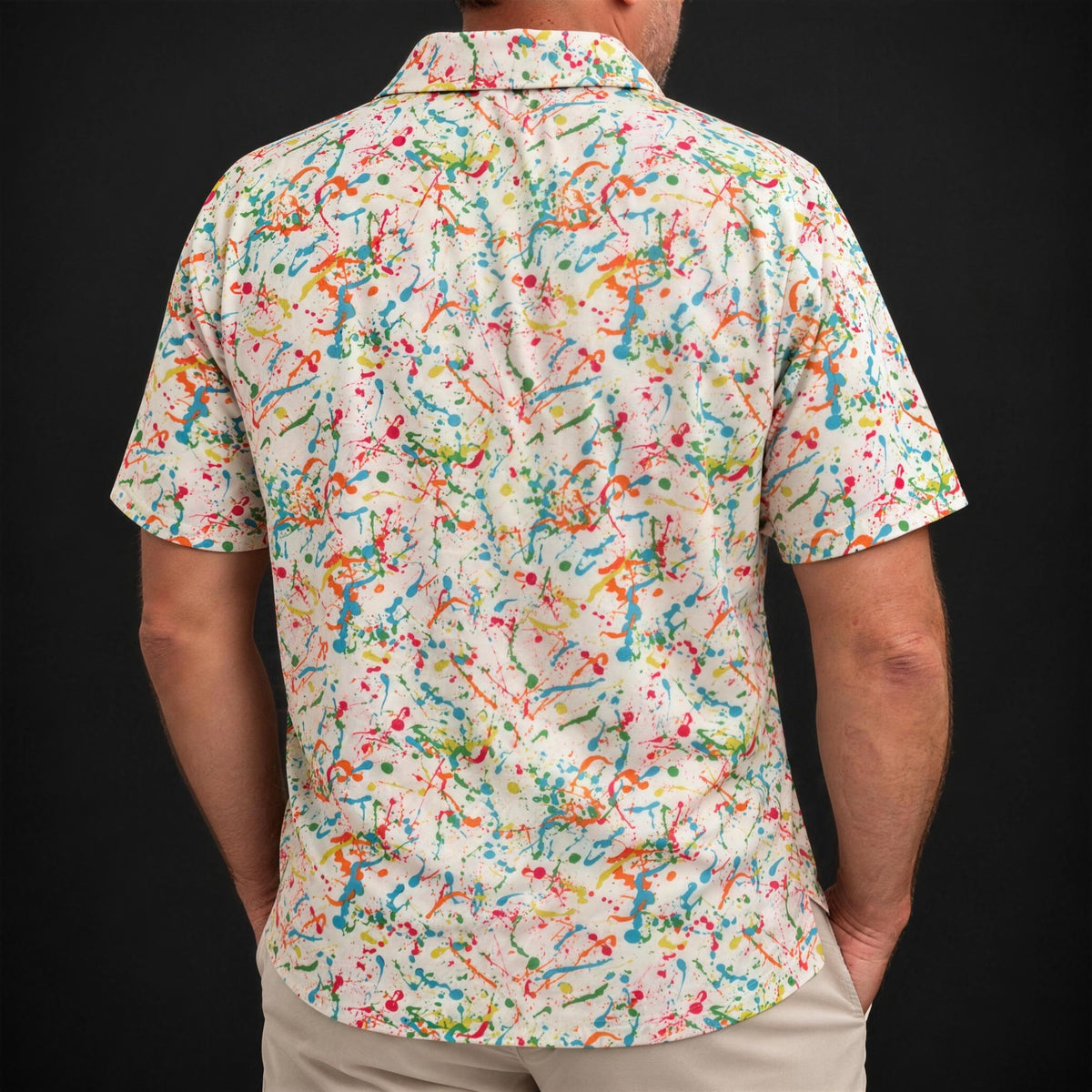 Paint Splatter Performance Print Polo