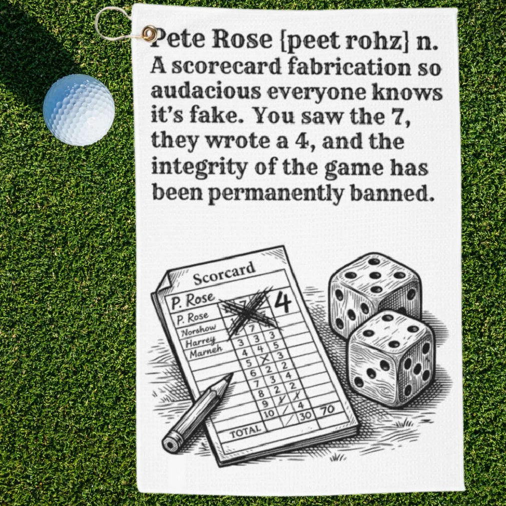 Pete Rose Dictionary Definition Golf Towel
