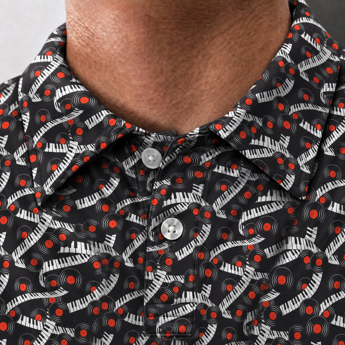 Piano And Vinyl Performance Print Polo