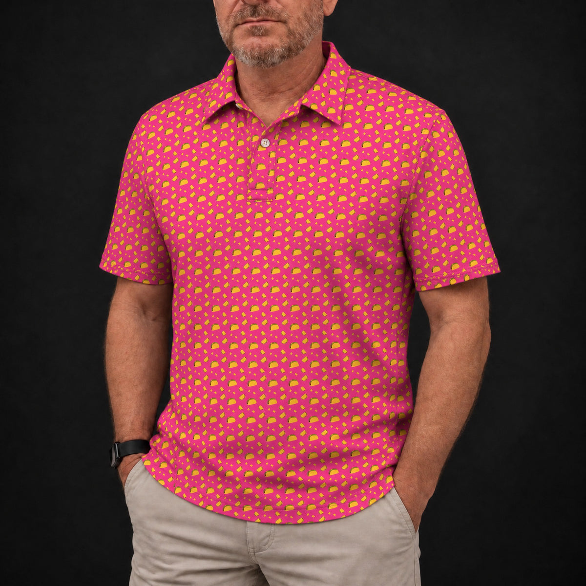 Pink Taco Performance Print Polo