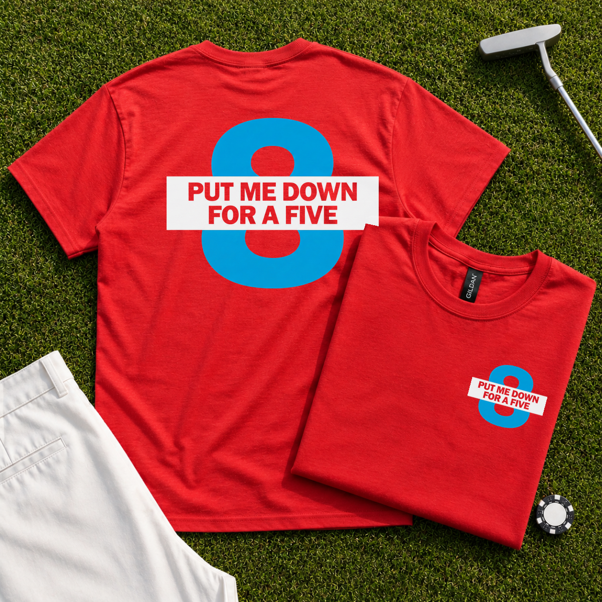 Put Me Down For a Five Back Print Tee