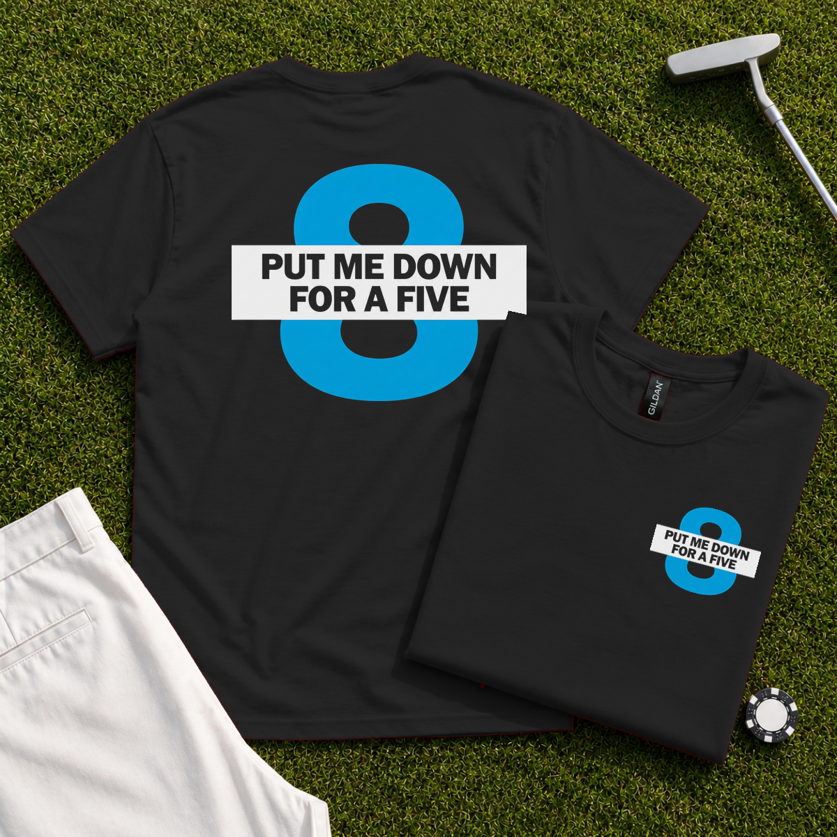 Put Me Down For a Five Back Print Tee