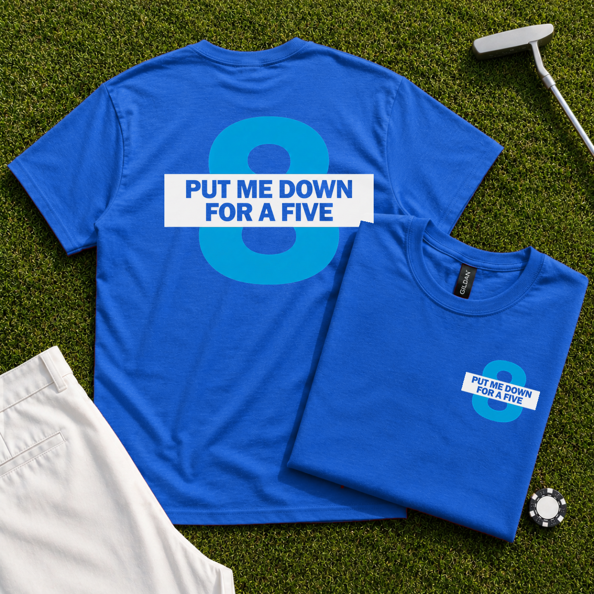 Put Me Down For a Five Back Print Tee