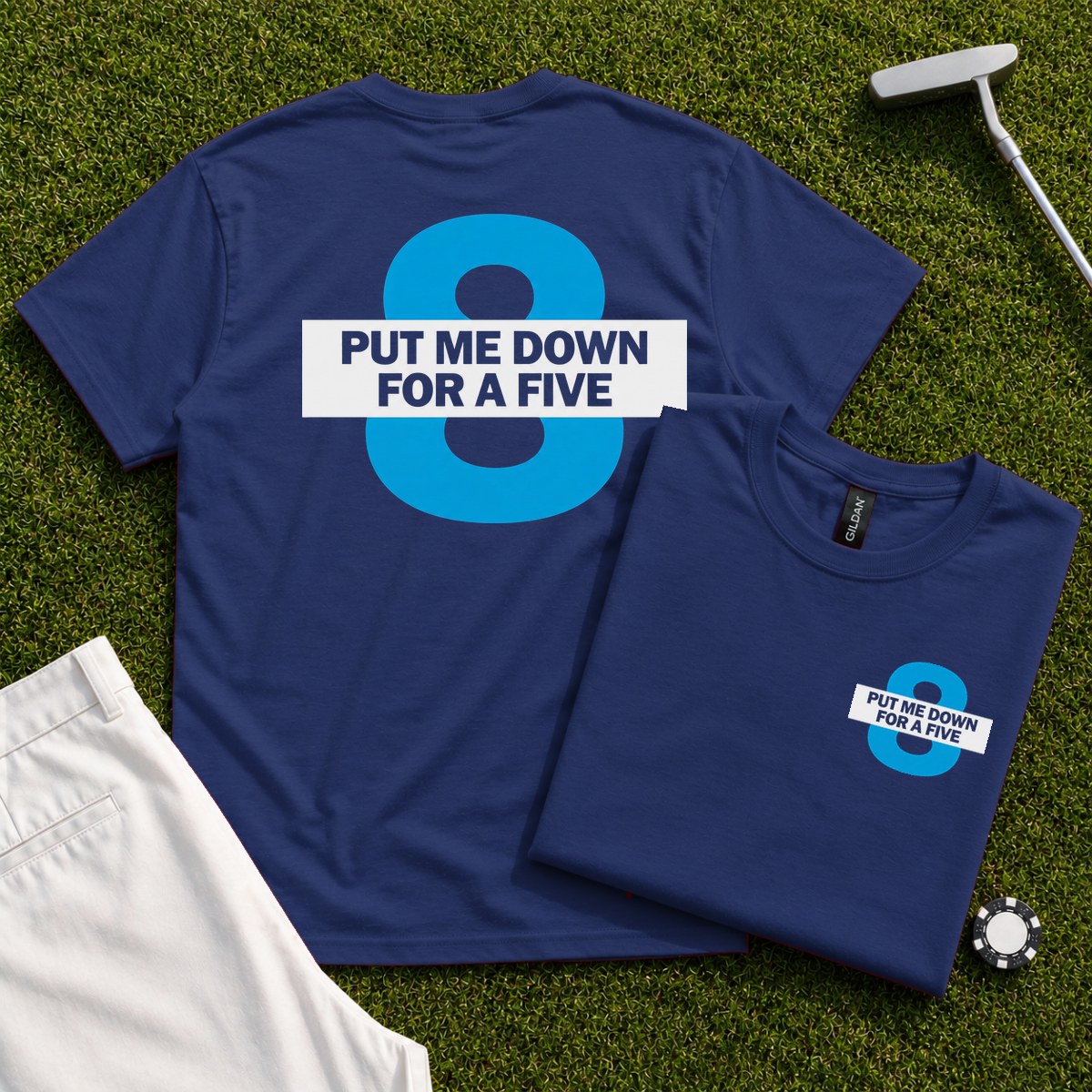 Put Me Down For a Five Back Print Tee