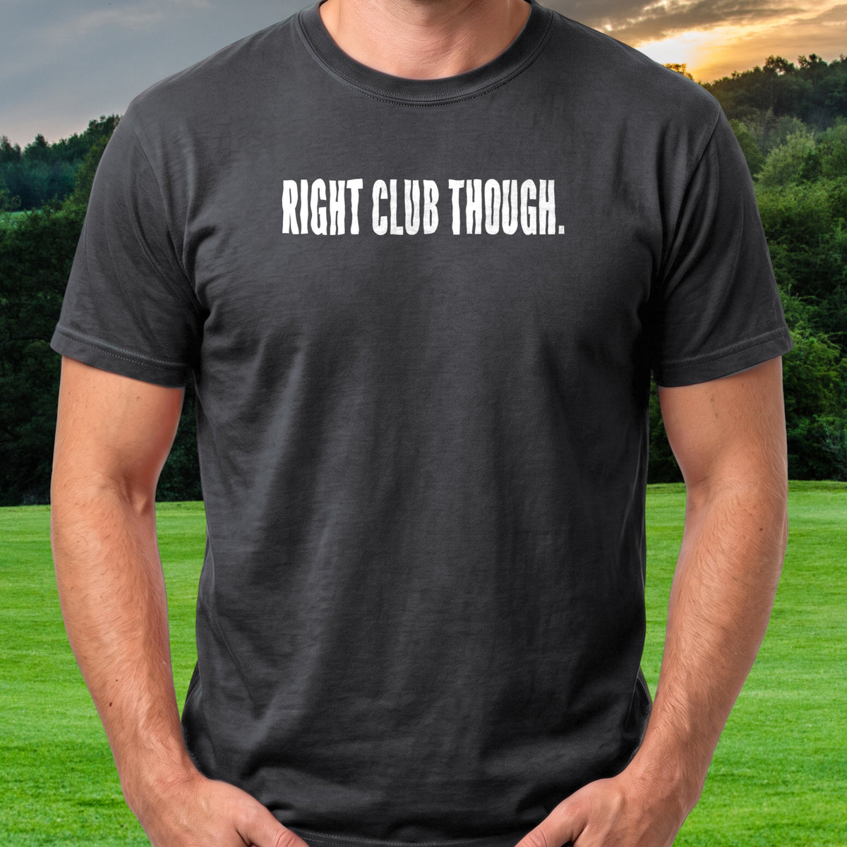 RIGHT CLUB THOUGH Tee worn on the golf course, Black