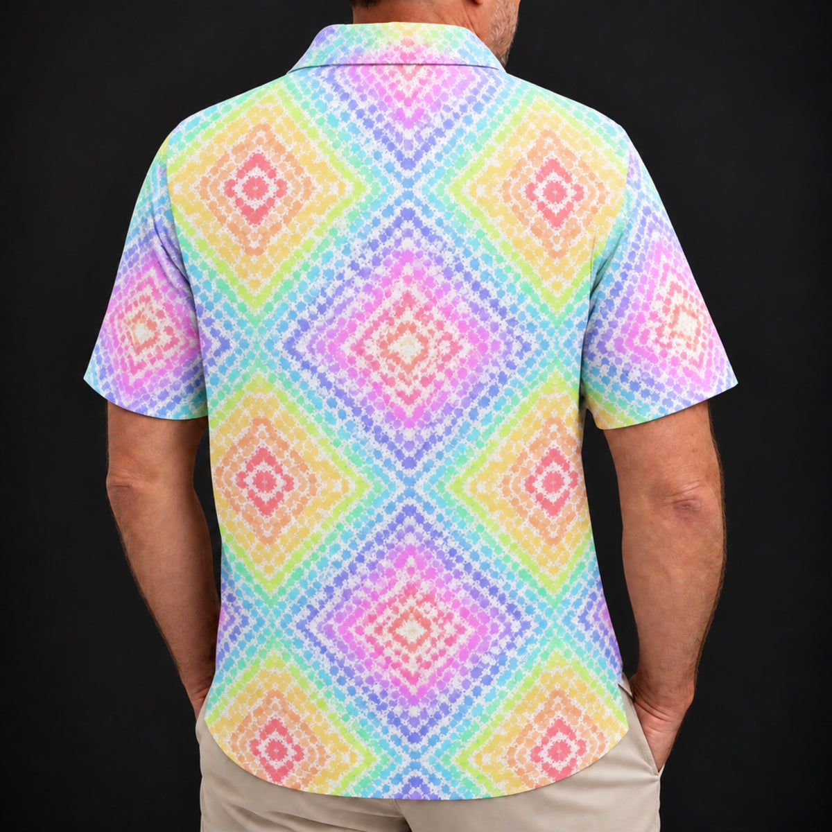 Rainbow Scribble Performance Print Polo
