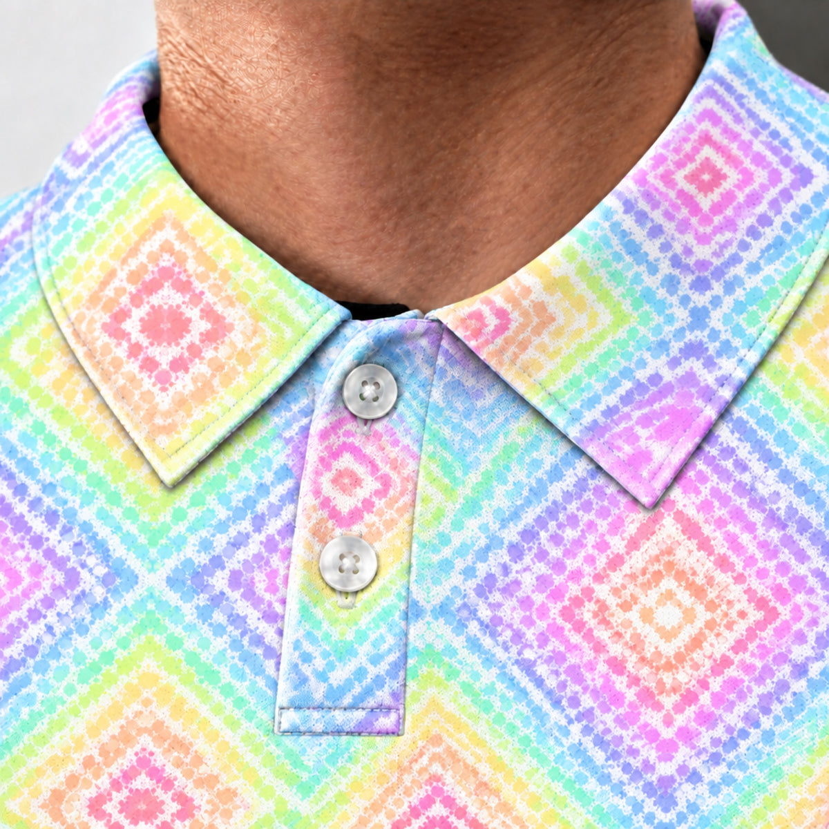 Rainbow Scribble Performance Print Polo